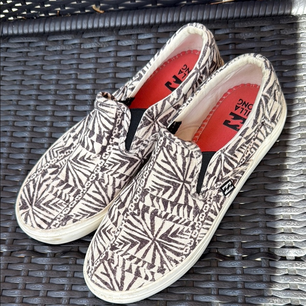 Billabong Black and White Slip-On Shoes